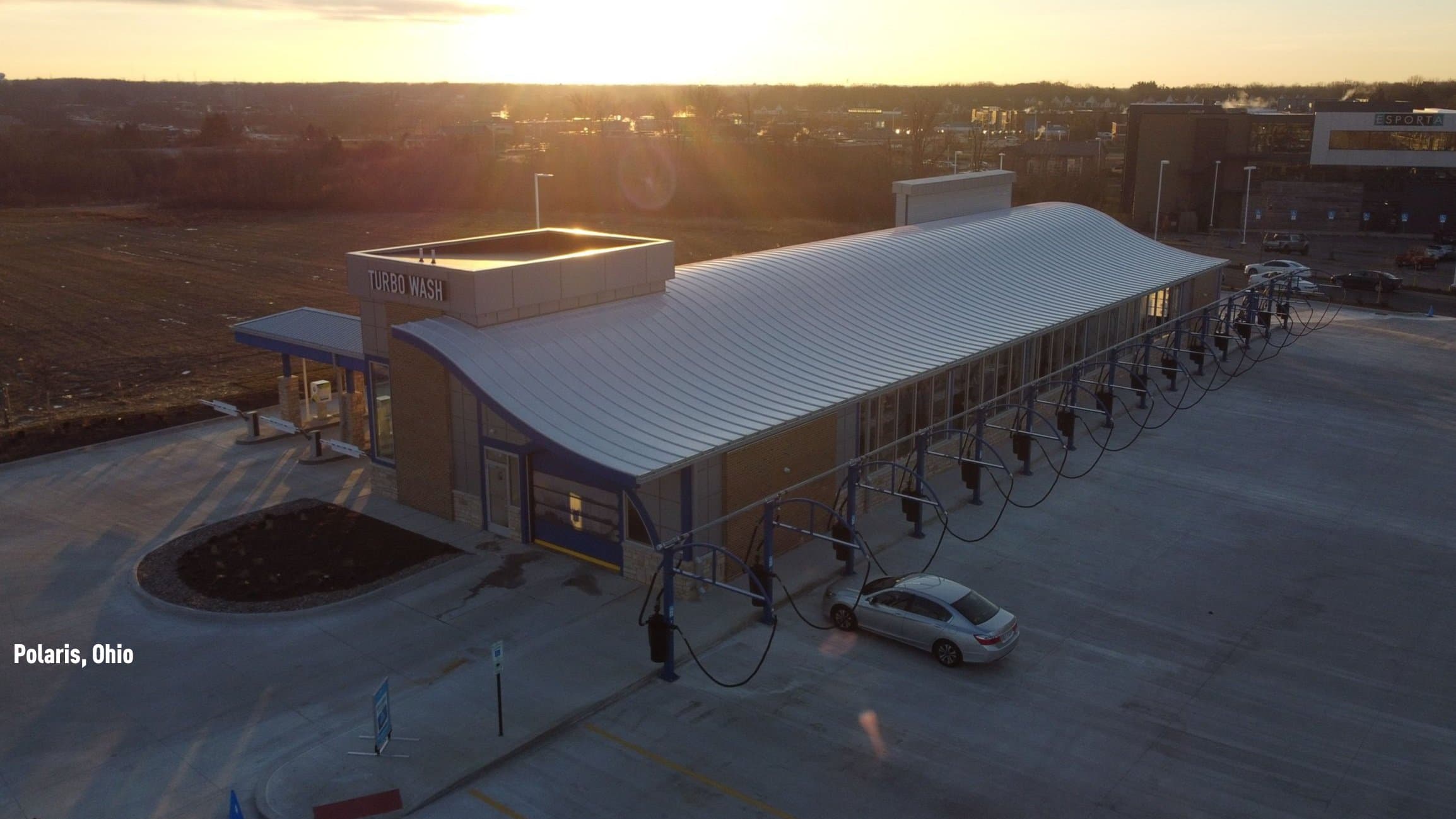 Aerial view of a Turbo Wash location